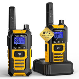 Radioddity HD-1 Talkie-Walkie IP67 étanche, Ensemble PMR Radios Robustes Longue portée, résistant à la poussière et aux Chocs, A