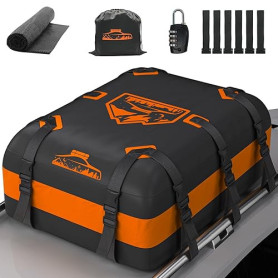 Rymopuey Sac de Toit 425-566 L, imperméable, Pas Besoin de Porte-Bagages, Coffre de Toit de Voiture avec Tapis antidérapant et 6
