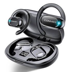 Conyat AI Ecouteur Traducteur Instantané, 58H Bluetooth 5.4 Ecouteurs sans Fil Open Ear avec 164 Langues, 3 en 1 Écouteur Traduc