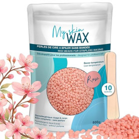 My Skin WAX - Perles de Cire à épiler sans Bande, 800g, Hypoallergénique, Cire d'Épilation en Douceur sans Rougeurs, Spéciale po