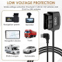 JCSJK 3.5m Câble D'alimentation OBD pour Dashcam, 12-24V à 5V3A Type C OBD Caméra Embarquée Câble avec Bouton, 24 Heures Surveil