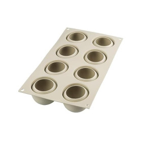 silikomart | Moule en silicone pour SWEET TRUFFLE Monoportions, antiadhésif, 8 Monoportions, Lot de 1 Moule à gâteau, Design 3D,