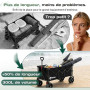 Sekey XXXL Chariot Pliable 300L 200KG, Modèle Allongé avec Roues Tout-Terrain 17x10 cm, Breveté Mécanisme 4-en-1 Dépliage Instan