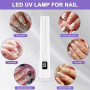 AOOHA Portatif Lampe UV Ongles Gel avec Support,Mini Rechargeable Lampe UV Sèche Ongles avec Affichage LED,Mini Lampe UV LED,Séc