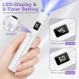 AOOHA Portatif Lampe UV Ongles Gel avec Support,Mini Rechargeable Lampe UV Sèche Ongles avec Affichage LED,Mini Lampe UV LED,Séc