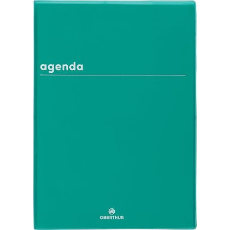 Oberthur - Grand Agenda Scolaire Journalier Boréal - Septembre 2026 à Septembre 2027 - Format 15 x 21 cm - Coloris Vert