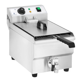 Royal Catering Friteuse Électrique Friteuse Professionnelle RCEF 10EH-1 (3 000 W, 10 L, Thermostat, 60-200 °C, Robinet de vidang