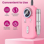 PKBD 45000RPM Professional Portable Nail Drill Machine for Gel Nails, Rechargeable Electric Nail Files Set with 11 bits and LCD