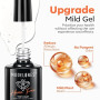 Modelones Base et Top Coat Vernis Semi Permanent Sans HEMA 2 x 10ml Top et Base Coat Semi Permanent Soak Off UV LED Vernis à Ong
