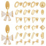 UNICRAFTALE 72pcs 6 styles Clou Boucles d'oreilles Plaqué Or 24 Carats Boucle D'oreilles Rond Tige Boucles d'oreilles avec écrou