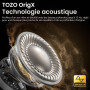 TOZO NC9 Écouteurs Bluetooth 5.3 sans fil avec ANC hybride jusqu’à 45 dB, micro clair à 6 microphones ENC pour les appels profes