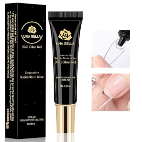 UNA GELLA Colle Faux Ongles 15 ml Nécessite Lampe UV LED non incluse Colle Faux Ongles Ultra Forte pour Capsules Ongles Acryliqu