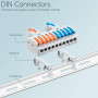 JANDECCN Lot de 6 borniers de rail DIN - Connecteurs de fils pour circuit en ligne 28-12 AWG (2 en 10 sortes)