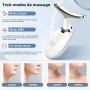 Appareil Anti Rides Visage, 3 Modes EMS Appareil de Gua Sha Visage, Appareil de Massage Visage 7 Couleurs, Chauffable 45°C Guash