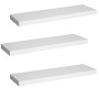 WOLTU Étagère Murale, Étagère Suspendue, Étagère Flottante en MDF, Lot de 3, Blanc, pour Salon, Cuisine, Chambre, Salle de Bain
