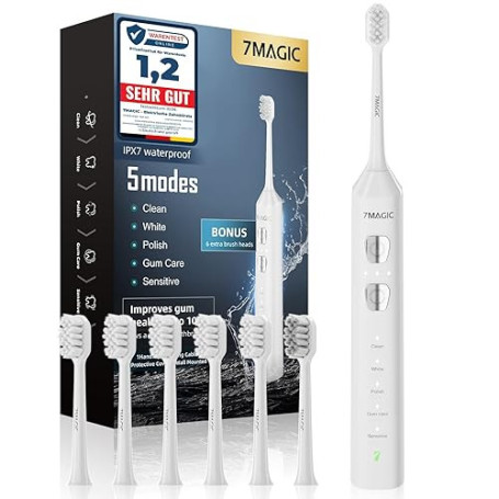 Brosse à Dent Électrique, Brosse a Dent Sonique, Brosse a Dent Electrique - 3 Intensités 5 Modes, 40000VPM, IPX7, Autonomie de B