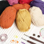 Lot de 3 pelotes de fil épais pour tricot et crochet de 6 mm pour crochet, sac, couverture, panier, projets de bricolage