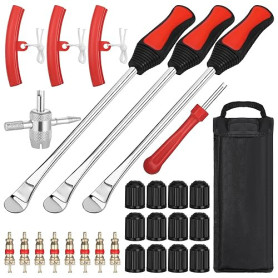 Zocipro 29 Pièces Demonte Pneu Moto, démonte Pneu Outil avec 3 Protections de Jantes, Outils de Démontage Pneus Durables pour Tr