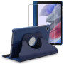 ebestStar - Coque pour Samsung Galaxy Tab A7 Lite 8.7 T220 T225, Etui Rotatif 360, Housse Protection PU Cuir, Bleu Foncé + Verre