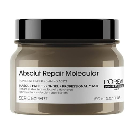 L'OREAL PROFESSIONNEL - Masque Réparateur Concentré Absolut Repair Molecular - Répare 2 Ans de Dommages en Une Application - For