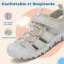 SAGUARO Sandales Garçon d’Été à Bout Fermé Enfant Chaussures Outdoor Antidérapantes et Respirantes Sandales,25-38