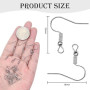 TOAOB 100pcs Crochet de Boucle D'oreille Argent en Acier Inoxydable Fil d'oreille Crochets avec Boule Ressort Hypoallergénique p