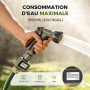 Diivoo Compteur d'eau Digital avec Entrée en Laiton, Minuterie d'Arrosage Débitmètre d’Eau, Panneau Amovible 180°, 4 Modes de Me