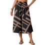 PrinStory Pantalon d'été léger pour femme - Taille haute - Culotte d'été décontractée - Pantalon palazzo à jambes larges - Avec 