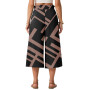 PrinStory Pantalon d'été léger pour femme - Taille haute - Culotte d'été décontractée - Pantalon palazzo à jambes larges - Avec 