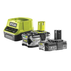 RYOBI - 1 Batterie Lithium+ 18V - 4,0 Ah, 1 Batterie Lithium+ 18V 2,0 Ah et 1 Chargeur Rapide 2,0 A - RC18120-242