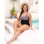 FemiChic Maillot de Bain 1 Pièce Femme Grande Taille Gainant Ventre Plat Push Up avec Rembourrée Réglables Soutien-Gorge Amovibl