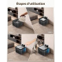 DMUUPEW Pet Fontaine à Eau pour Chat à Activation Automatique, silencieuse et sans Fil, 2.2L à Filtration Multiple résistante au
