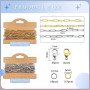 TOAOB Chaine de Trombone de 5m 3x9mm Chaînes de Collier en Acier Inoxydable Doré Argent Chainette pour Bijoux avec 10 Fermoirs M