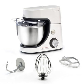 Moulinex Robot pâtissier, Capacité bol 4,6 L, 8 vitesses + Pulse, Technologie Fouet Whisk pour un fouettage parfait, Batteur et