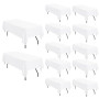 Lot de 12 Nappes Rectangulaires en Polyester de 153 x 260cm pouces pour tables rectangulaires de 6 pieds/1,8m,couverture de tabl