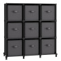 SONGMICS Meuble de Rangement avec Boîtes, Meuble à 9 Cases pour Vêtements, Étagères en Tissu Non-tissés, Personnalisable, Extens