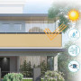 AXT SHADE Brise Vue Balcon 90x300cm Imperméable Cache Vue Balcon Protection UV Opaque Résistant aux Contre Vent avec Trous et Se