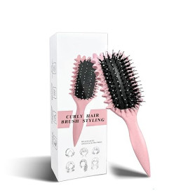Brosse à boucler – Fixe et modele les boucles | Réduit la traction, les frisottis et la séparation. Bords lisses, unisexe.