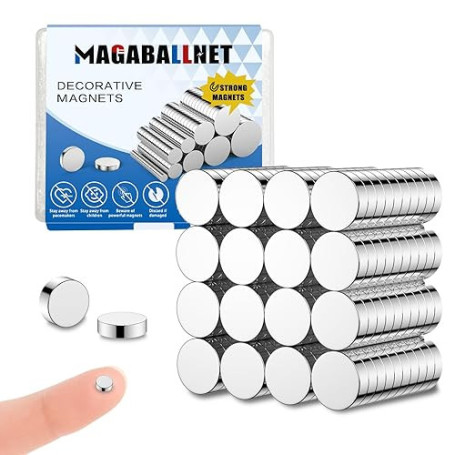 MAGABALLNET 100 Pcs 5x2 mm Aimant Puissant | Petits Aimants Ronds, Mini Aimant Néodyme, Aimant Frigo En Nickel Argent Pour Table