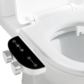 Abattant Bidet électrique pour WC, avec Double buse autonettoyante, Eau Chaude/Froide, Nettoyage séparé pour l'arrière et la vul