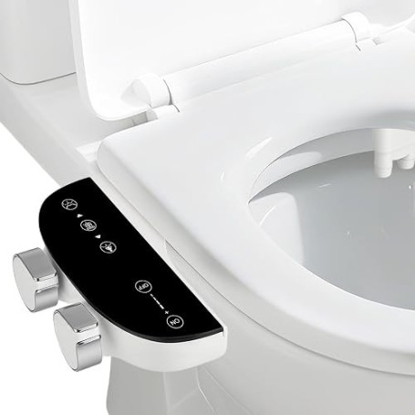 Abattant Bidet électrique pour WC, avec Double buse autonettoyante, Eau Chaude/Froide, Nettoyage séparé pour l'arrière et la vul