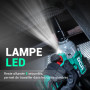 DCA Clé à chocs sans fil 20V Brushless, 682 Nm de couple max, enclume à anneau 13 mm, 2* batterie Li-ion 4000 mAh, 4 modes, lamp