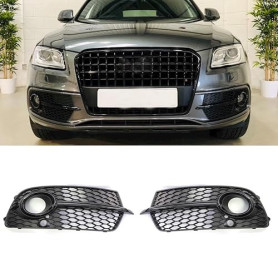 GSRECY Paire de grilles d'aération pour pare-chocs avant droit et gauche compatible avec Q5 S Line 2013-2017 (noir)
