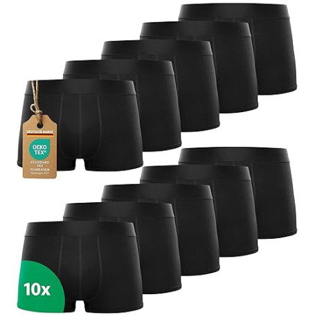 Lot de 10 Boxers Homme en Coton Premium – Caleçons Confortables sans Étiquette – sous-vêtements Respirants S à 4XL