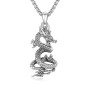 YEESIA Collier dragon en argent sterling 925 avec pendentif dragon vintage - Cadeau pour homme et femme, 30*17, Argent sterling,