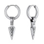 FaithHeart Boucles d'Oreilles Homme en Acier Inoxydable/Plaqué Or/Noir, Petite Créole avec Pendante Lance Flèche Viking, Bijou G