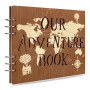 Creawoo Album photo de scrapbooking en bois Our Adventure Book, fait à la main pour couples, album photo mémoire pour anniversai