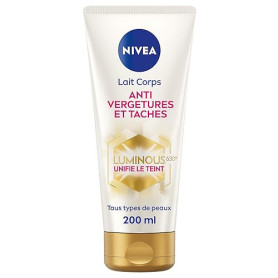 NIVEA Luminous630® Lait Corps Anti Vergetures et Taches (1 x 200 ml), soin corps anti tache hydratant 48h réducteur de vergeture