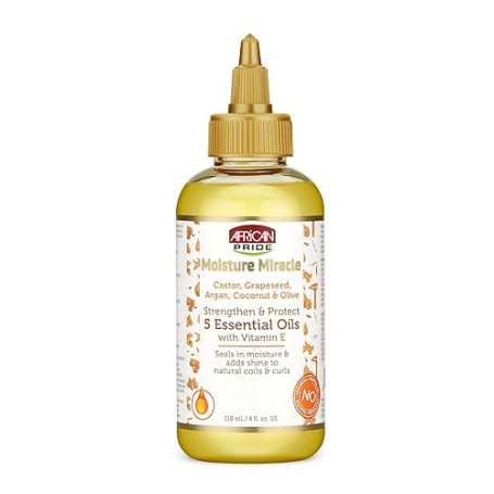 African Pride Miracle 5 Huiles essentielles pour renforcer et protéger les cheveux 118 ml