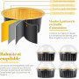 KAHEIGN 50 Pièces Mini Moules à Gâteaux avec Couvercles et Cuillères, 150ml Plats de Cuisson Ronds en Papier D'aluminium Petites